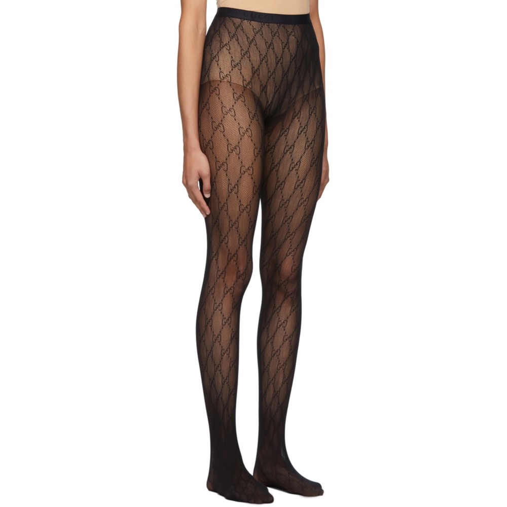 Gucci Black GG Tights size M